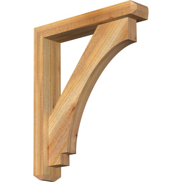 Ekena Millwork Imperial Craftsman Rough Sawn Bracket w/ Offset Brace, Western Red Cedar, 4"W x 20"D x 24"H BKT0402X20X24IMP04RWR - main